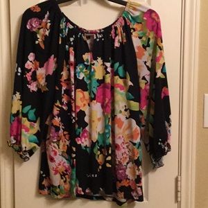 Sunny Taylor Black-Multicolored Blouse